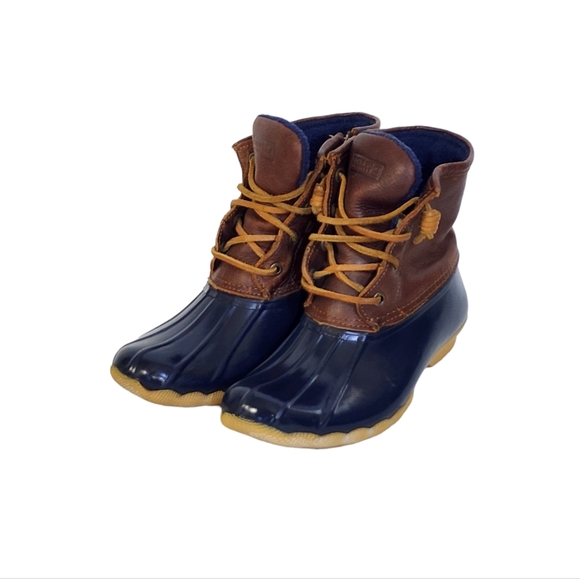 Sperry Top Sider Classic Saltwater Duck boots in Tan, Navy Womens Size 6 - Picture 4 of 10